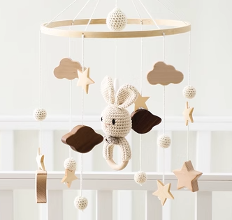 Hand Crocheted Wooden Baby Room Pendant