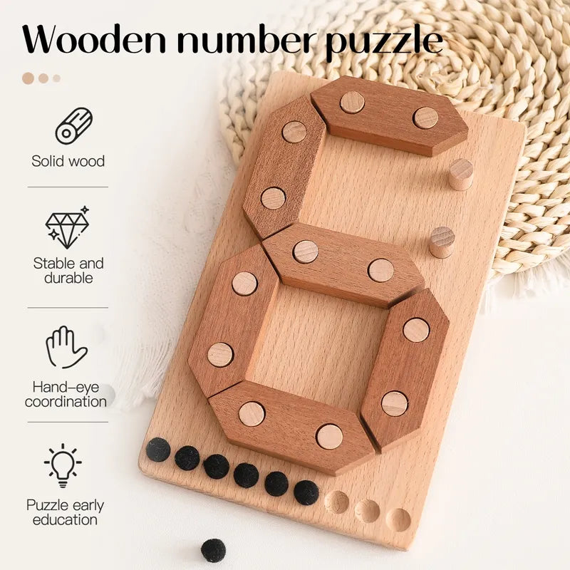 Wooden Number Puzzle - Cognitive Board