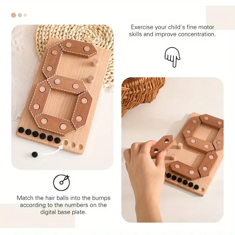 Wooden Number Puzzle - Cognitive Board