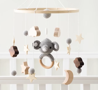 Hand Crocheted Wooden Baby Room Pendant