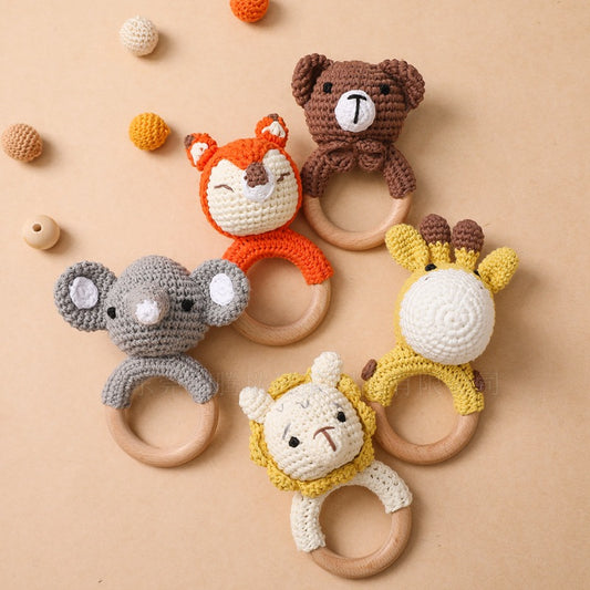 Adorable Knitted Animal Rattles for Babies