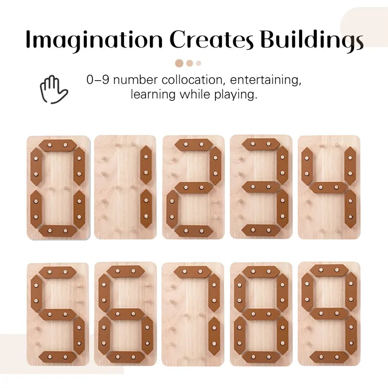 Wooden Number Puzzle - Cognitive Board