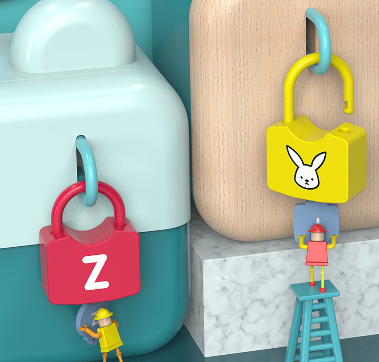 Unlock Learning: Montessori Alphabet & Number Locks Toy Set